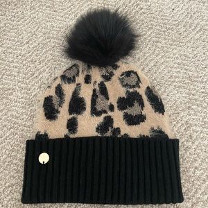 NWT Express Leopard Pom-Pom Beanie